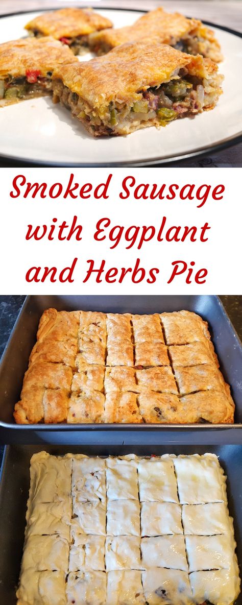 Eggplant Pie, Vegetarian Pie, Recipe Casserole, Savoury Pies, Frugal Recipes, Side Dishes Recipes, Savory Pies, Puff Pastry Sheets, Mood Food