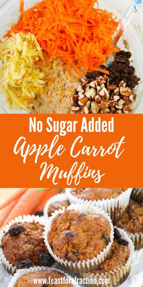 Carrot Breakfast Muffins Healthy, Vegetable Breakfast Muffins, Low Sugar Carrot Muffins, Muffins With Vegetables, Apple Carrot Spinach Muffins, Whole Wheat Carrot Muffins, Veggie Breakfast Muffins, Carrot Breakfast Recipes, Vegetable Muffins Healthy