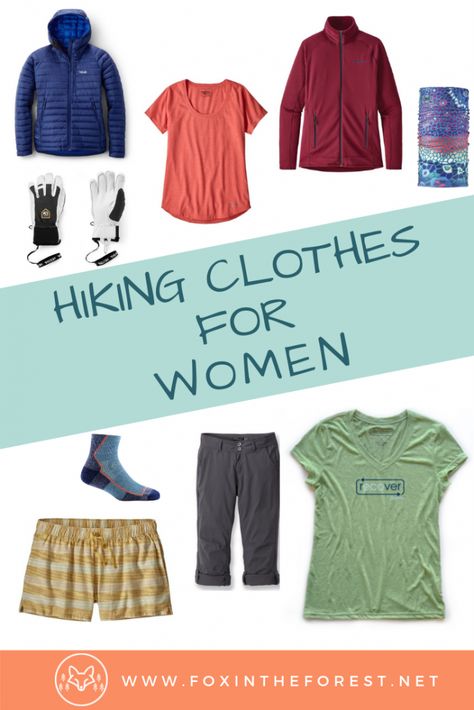 The Only Guide to the Best Hiking Clothes for Women You'll Need Best Hiking Clothes For Women, What To Wear Hiking, Fox In The Forest, Best Hiking Gear, Climbing Outfit Woman, Climbing Outfits, Hiking Clothing, Hiking Clothes, Mountain Outfit