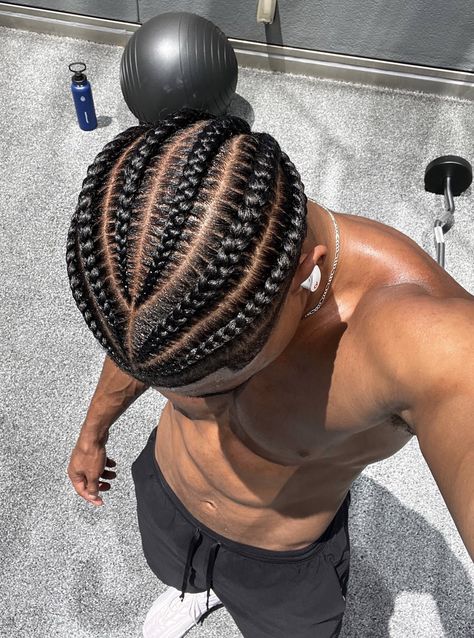 Men Haircut Black Man, Hairstyles For Guys With Short Hair, Black Man With Cornrows, 4 Braid Cornrow Hairstyles, Braided Hairstyles On Men, Men Braided Hairstyles Short Hair, Mens Braided Styles, Black Hairstyles Men Braids, Men’s Hair Styles Cornrows