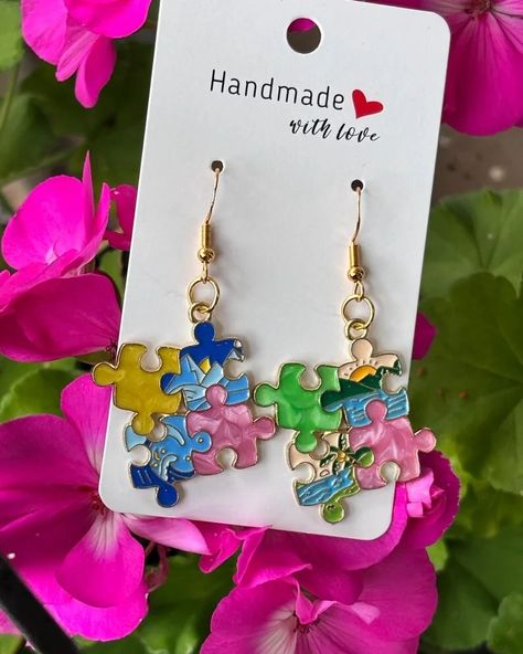 ✨ **Discover HighSchoolSweetTarts on Etsy!** ✨ We are a husband and wife team of high school sweethearts who turned our love for homemade wax melts into a passion project! 🕯️ But that's not all – we're also excited to share our creative side through **handmade novelty earrings** 🎉, perfect for adding a playful and unique touch to your style! ✨ **Special Cause**: In honor of our daughter, a portion of proceeds will go towards purchasing supplies for making blankets to donate to babies in th... Puzzle Earrings, Puzzle Jewelry, Barbie Room, Pastel Color Schemes, Earrings Hypoallergenic, Puzzle Piece, Puzzle Pieces, Handmade Earrings, Earrings Handmade