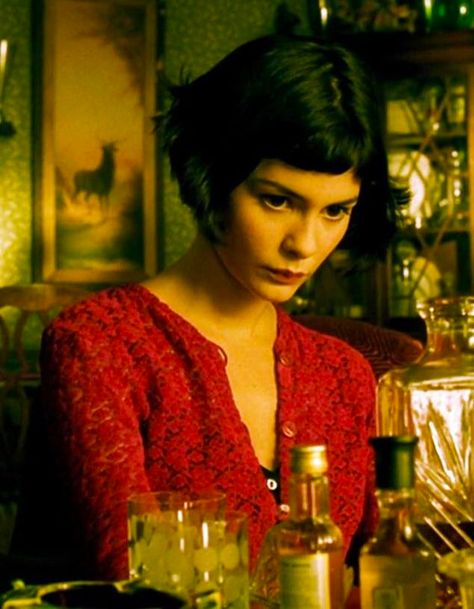 Amélie: A whimsical way to life and living Amélie Poulain Aesthetic, Audrey Tautou Style, Girl In Paris, Parisian Aesthetic, Audrey Tautou, Woman In Red, French Movies, French Cinema, I Love Cinema