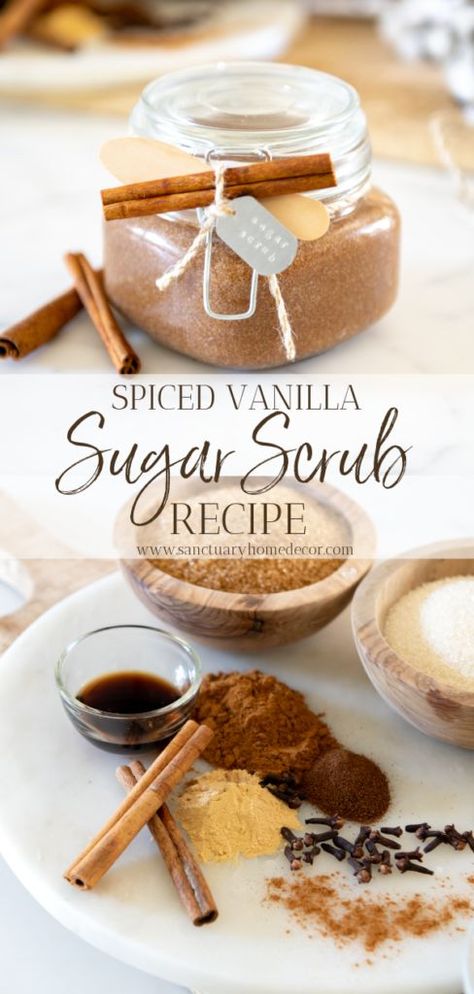 Homemade Sugar Body Scrub ! Vanilla Homemade, Wax Recipe, Sugar Scrub Homemade Recipe, Sanctuary Home Decor, Homemade Sugar Scrub, Diy Sugar Scrub Recipe, Diy Body Scrub Recipes, Sanctuary Home, Lip Scrub Recipe