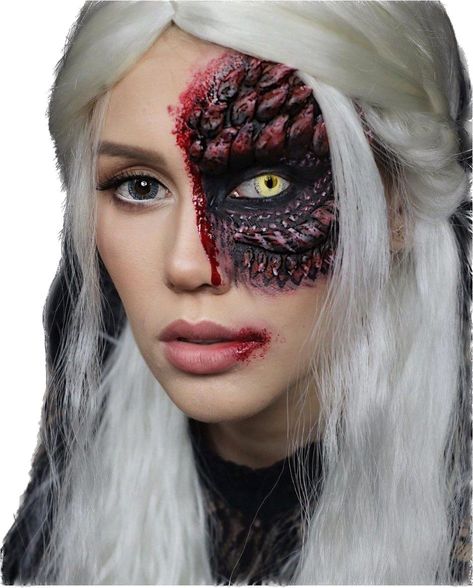 Dragon Costume Makeup, Dragon Costume Women Makeup, Dragon Queen Makeup, Fantasy Prosthetic Makeup, Dragon Sfx Makeup, Scar Makeup, Dragon Makeup, Prosthetic Makeup, Dragon Costume