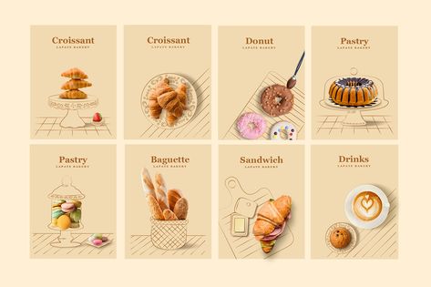 La Pate :: Behance Cookies Website, Insta Template, Cafe Menu Design, French Bread Recipe, Bakery Menu, Social Media Advertising Design, Food Menu Design, French Dishes, Food Graphic Design