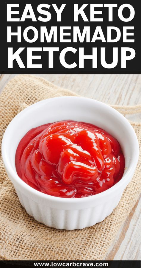 Keto Ketchup Recipe, Sugar Free Ketchup Recipe, Ketchup Recipes, Keto Ketchup, Keto Sauce, Homemade Ketchup Recipes, Easy Keto Bread Recipe, Low Carb Ketchup, Keto Condiments