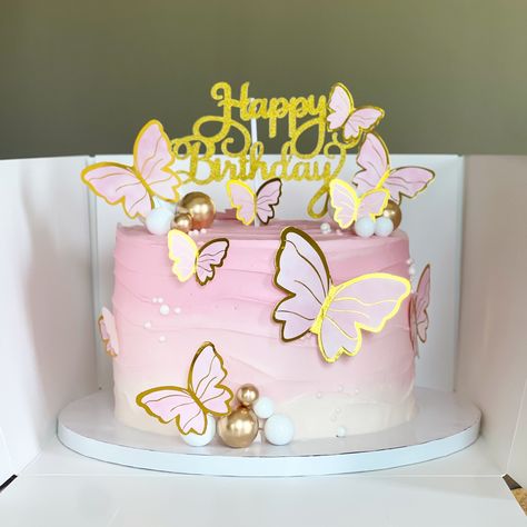 Pink Butterfly Cake #cakes #cakesofig #cakeideas #cakedecor #birthdaycake #happybirthday #pinkbutterflies #butterflycake #butterflies #butterflybirthday #pinkbutterflycake #houstontx #cypresstx #wallertx Cake For Baby Girl 1 Year, Pink Butterfly Birthday Cake, Birthday Cake For 1 Year Girl, Baby Girl Cake Ideas, Cake Ideas For Girls Birthday, Pink Butterfly Cake, Birthday Cake Girl, Butterfly Cake Design, Birthday Cake For Girls Kids