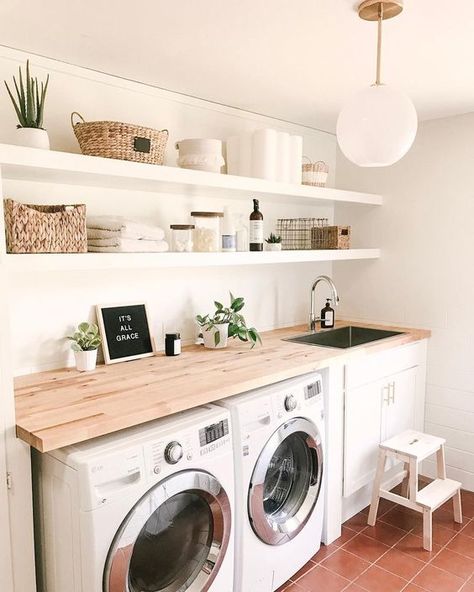 Hiasan Bilik Tidur, Desain Pantry, Dream Laundry Room, Laundry Room Renovation, Laundry Design, Modern Laundry Rooms, Decor Ikea, Laundry Room Inspiration, Laundry Room Remodel