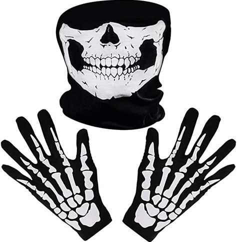 Halloween Dance Costumes, Halloween Party Scary, Skeleton Gloves, Skeleton Mask, Claw Gloves, Paw Gloves, Mascaras Halloween, Dinosaur Tattoos, Easy Halloween Party