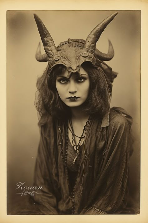 Vintage Witch Portrait, Gothic Woman Photography, Old Witch Art, Curious Photography, Spooky Portraits, Vintage Goth Aesthetic, Mystical Photography, Vintage Witch Photos, Witch Reference