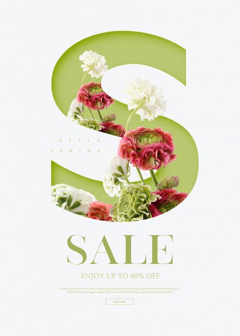 Vertical sale banner template with beaut... | Premium Psd #Freepik #psd Spring Sale Banner, Business Card Texture, Flowers Beautiful, Sale Banner, Hello Spring, Spring Sale, Banner Template, Card Template, Beautiful Flowers