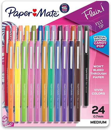 Papermate Flair Pens, Paper Mate Pens, Paper Mate Flair, Felt Tip Pens, School Supplies For Teachers, Flair Pens, Felt Tip Markers, Sweet Drawings, Paper Mate