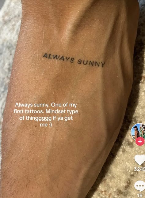 Tiny Tattoos For Family, Where To Get Word Tattoos, Matching Phrases Tattoo, Short Phrase Tattoos, Summer Vibe Tattoos, Sunny Tattoo Name, Cute Tattoos Words, Small Saying Tattoos For Women, Tiny Tattoos Men