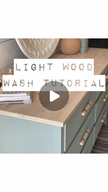 Hannah Way on Instagram: "Sharing my favorite paint wash trick! Seal with wax or polyurethane when done!🥰 Top is sanded down to bare wood  • • • Step by Step: (for my followers who need text to translate)🤎   Supplies: 30% white paint can be any kind I used left over @valsparpaint I had + 20% tan paint I use creme de caramel by @behrpaint  = 50% paint  Then add the  50% water  Mix it well   •Apply to wood with a paint brush do it in rows  •Let paint set for a few seconds then wipe away with a cloth & continue onto next row  •If paint drys too fast put wash back over it and wipe away, it should fix it! •continue process until finished  •let dry & seal with wax or polyurethane   #whitewash #paintwash #behrpaint #valsparpaint #whitepaintedfurniture #woodtopfurniture #furniturehack #dresserma How To White Wash Wood, Paint Washing Wood, White Washing Wood, White Wood Stain, Tan Paint, Paint Wash, Valspar Paint, House Upgrades, Wood Steps