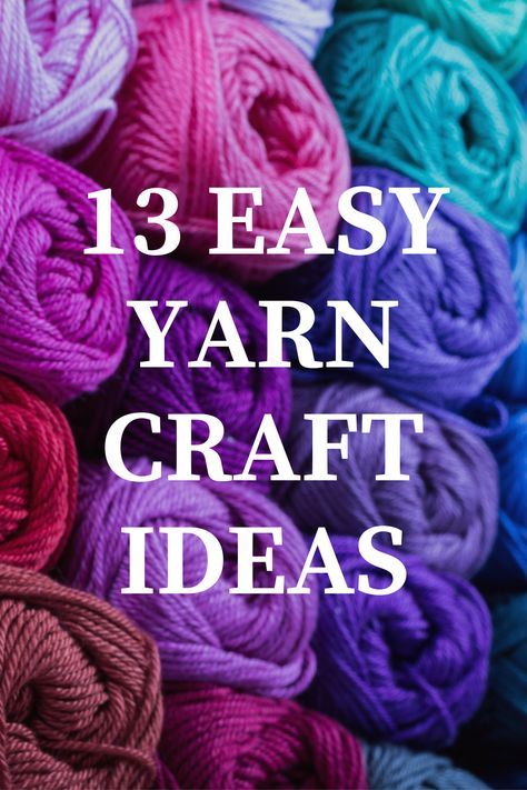 If you want DIY crafts to make with yarn, here are 13 easy yarn craft ideas to get your creative juices flowing. Make everything from tassels and pompoms to yarn-wrapped hearts, rainbows, and more! You'll have a blast with all of these fun yarn ideas! Crafts With Leftover Yarn, Arts And Crafts Seniors, Easy Yarn Crafts For Adults, Things You Can Make With Yarn, Cool Things To Make Out Of Yarn, Diy Decor With Yarn, Wool Yarn Crafts, Diy Crafts With Yarn Easy, Easy Fiber Art Projects