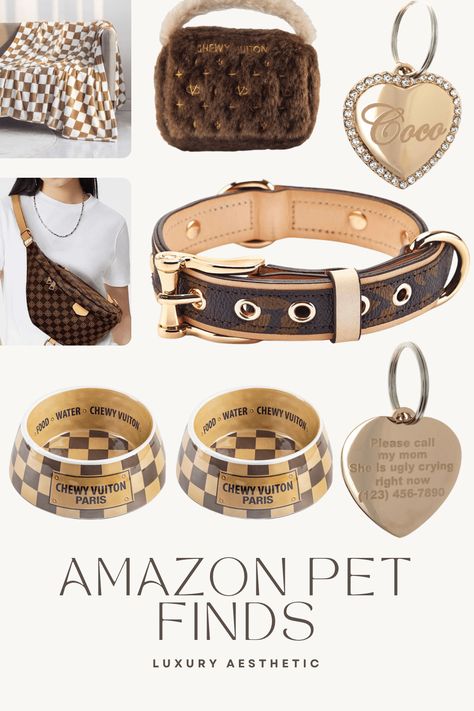 Budget Luxury Pet Products: Amazon Finds - Frenchies by the Sea: Pet Supplies & Lifestyle Reviews #luxurypets #petAccessories #luxuryaesthetic #amazonpets Puppy Essentials Aesthetic, Luxury Pet Accessories, Amazon Pet Finds, Aesthetic Dog Supplies, Aesthetic Dog Stuff, Skincare On Amazon, Lou Dog, Luxury Dog Accessories, Tiktok Skincare