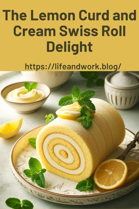 The Lemon Curd and Cream Swiss Roll Delight Swiss Roll Filling Ideas, Jelly Roll Cake Recipe, Lemon Roll, Lemon Roll Cake, Japanese Swiss Roll Recipe, Lemon Cake Roll, Lemon Swiss Roll Cake, Swiss Rolls, Velvet Lemon Cream Roll Cake