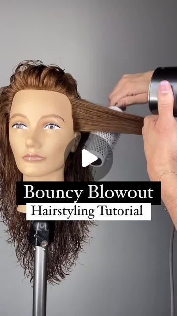 Authentic Beauty Concept USA on Instagram: "How To: Bouncy blowdry on a layered haircut  @ahappyjustin - Use these #hairtips to create a bouncy blowout perfect for those who are blow drying a #butterflycut or a classic layers   Product selection is key so be sure to choose only the best, Justin reached for these favorites:  🍃 Hydrate Spray Conditioner for soften and detangling  🍃 Amplify Mousse for a voluminous results 🍃 Nourishing Hair Oil for shine and to seal split ends  #blowout #blowdry #layeredhaircut #stylingtips #hairstyling #hairstylist" Bouncy Blow Dry Medium, Blowout Hair Medium, Blow Dry Hair For Volume, Blow Dry Curly Hair, Curly Blowout, Dry Long Hair, Bouncy Blowout, Blowout Curls, Blowout Hair Tutorial