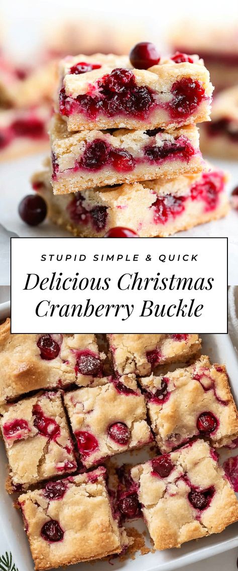 Image for Delicious Christmas Cranberry Buckle Dairy Free Cranberry Dessert, Cranberry Food Recipes, Thanksgiving Recipes With Cranberries, Cranberry Buckle Recipe, Can Whole Cranberry Recipes, Cranberry Buckle Cake, Cranberry Pastry Recipes, Baking With Cranberry Sauce, Desserts With Cranberry Sauce