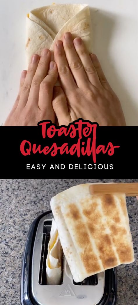 Toaster Meal Ideas, Toaster Quesadilla Recipes, Ham Quesadilla Recipes, Quesadilla In Toaster, At Home Quesadilla, Toaster Quesadilla, Toaster Oven Quesadilla, Tacobell Quesadilla Recipes, Toaster Tortilla Pockets