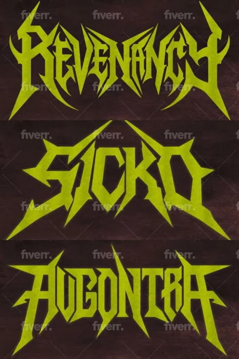 I will design a thrash metal and heavy metal logo Heavy Metal Lettering, Heavy Metal Logo Design, Heavy Metal Design, Heavy Metal Typography, Metal Logo Design Ideas, Alumb Cover, Metal Font Tattoo, Sport Lettering, Font Tattoo Ideas