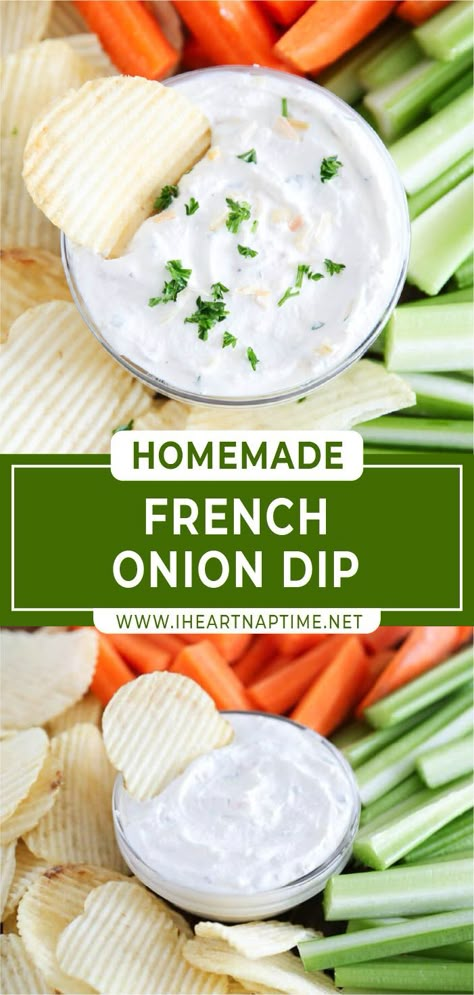 Homemade Onion Dip, French Onion Dip Recipe, Onion Benefits Health, Homemade French Onion Dip, Chip Dip Recipes, Homemade Sour Cream, Onion Dip Recipe, Dips Recipes, Easy To Make Appetizers