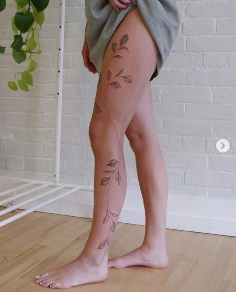 Floral Leg Tattoo, Wrap Around Tattoo, Around Arm Tattoo, Full Leg Tattoos, Wrap Tattoo, Full Arm Tattoos, Tattoos For Women Half Sleeve, Daisy Tattoo, Vine Tattoos