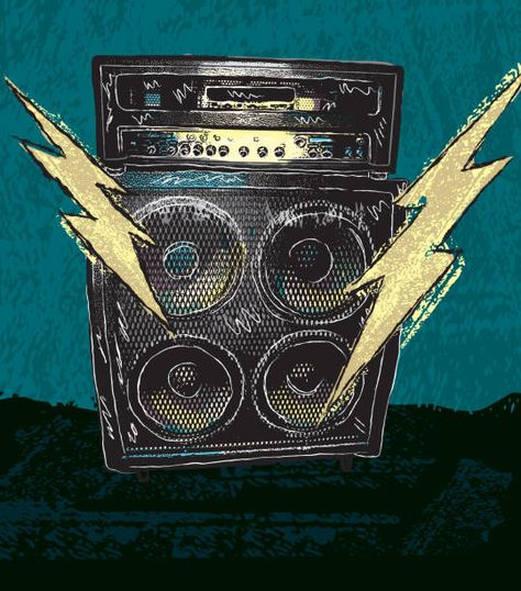 Drawing Of Guitar, Punk Graphic Design, Punk Collage, Punk Illustration, Guitar Illustration, Punk Poster, Arte Punk, Guitar Amplifier, Retro Vector