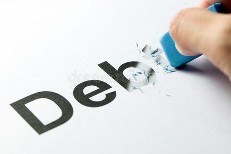 Erasing or deleting debt. Close up of blue rubber eraser erasing the word debt #Sponsored , #PAID, #paid, #debt, #Erasing, #erasing, #Close Clark Howard, Eliminate Debt, Debt Repayment, Vision Board Pictures, Get Out Of Debt, Car Loans, Debt Payoff, Debt Free, Take Time