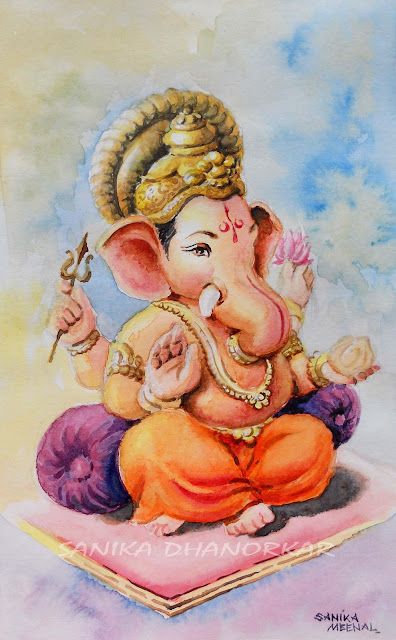 Ganpati Drawing Watercolour, Ganpati Bappa Watercolor, Ganapati Watercolor Painting, Ganesha Art Watercolor, Ganesha Drawing Watercolor, Ganesh Colour Pencil Drawing, Watercolour Ganesha Painting, Ganpati Bappa Watercolor Painting, Gaffrey Art Material