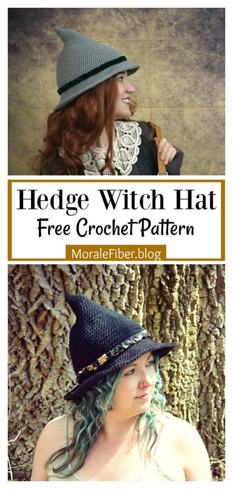 Witchy Crochet, Crochet Witch Hat, Crochet Witch, Hat Patterns Free, Crochet Wearables, Crochet Halloween, Halloween Crochet Patterns, Halloween Witch Hat, Crochet Patterns Ideas