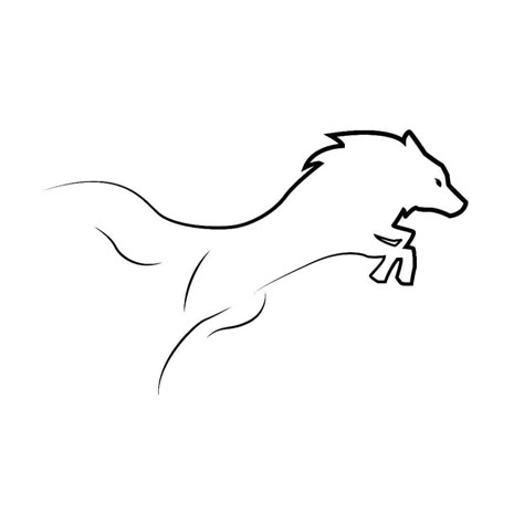 Simple Wolf Tattoo, Wolf Outline, Polar Bear Tattoo, Tree Frog Tattoos, Running Drawing, Horrible Tattoos, Master Tattoo, Small Dragon Tattoos, Wolf Running