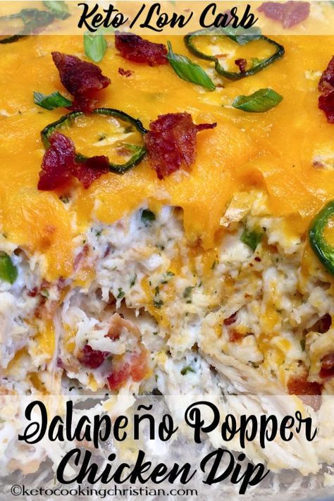 Low Carb Low Calorie Recipes, Popper Chicken, Jalapeno Popper Dip, Chicken Dip Recipe, Popper Dip, Jalapeno Popper Chicken, Keto Diet Snacks, Jalapeño Poppers, Keto Appetizers