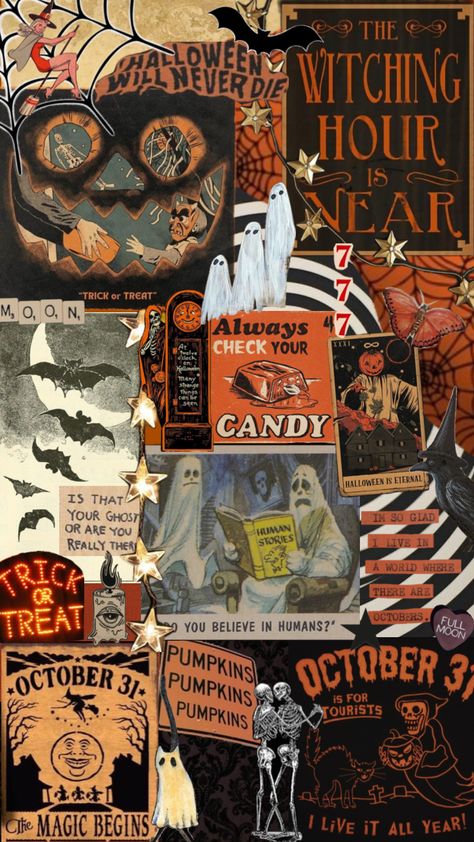 Halloween wallpaper collage inspo #vintage #vibes #wallpaper #halloween #october #halloween2024 #aesthetic #collage #art #background #inspo #fall #octobervibes #halloweenaesthetic #wallpapercollage Collage Art Background, Christmas Wallpaper Ipad, F1 Wallpaper Hd, Halloween Photography, Cute Fall Wallpaper, Vibes Wallpaper, Autumn Magic, Wallpaper Halloween, Wallpaper Collage