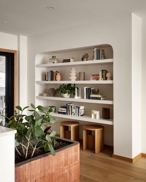 Mera Studio Architects | R E S I D E N T I A L We love to make good use of wasted space. When it comes to renovating older homes they are typically not without… | Instagram Houseplant Leaves, Styling Shelves, Older Homes, Small Home Offices, Reading Nooks, Shelf Styling, Residential Interior, Ikea Hacks, Residential Design