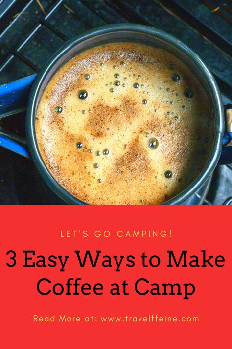 Try these 3 easy ways to make coffee when camping. Whether you're backpacking or car camping there's a method for everyone.  You don't have to sacrifice your delicious cup of coffee when camping, these three methods will keep you caffeinated! #coffee #camping #campfirecoffee #getoutdoors #gooutside Burger Pairings, Alcoholic Lemonade, Campfire Cocktails, Camping Cocktails, Coffee While Camping, Instant Coffee Recipes, Airstream Camping, Coffee Camping, Camping Drinks