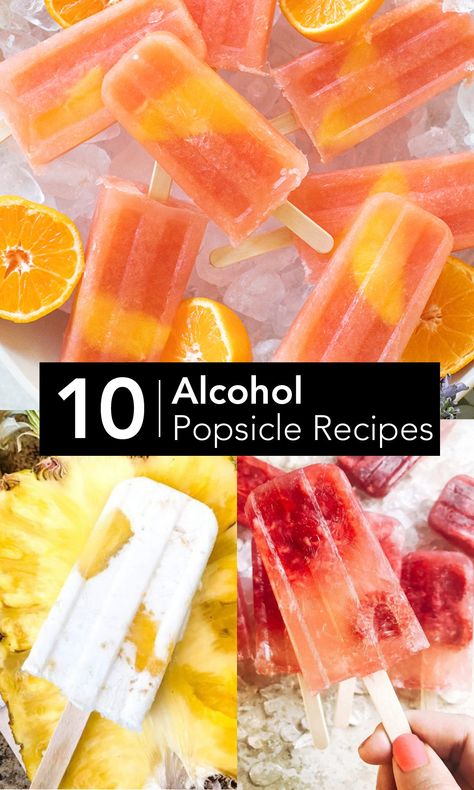 10 Alcohol popsicle recipes. Learn how to make alcohol popsicles at home this Summer. A frozen cocktail and treat thats perfectly refreshing for Summer. #Cocktails #Alcohol #AlcoholPopsicles #Popsicles #AlcoholFreezePops Alcohol Popsicles, Vodka Popsicles, Freeze Pop Recipes, Boozy Pops, Boozy Ice Pops, Popsicle Cocktail, Alcoholic Popsicles, Cherry Popsicles, Diy Alcohol