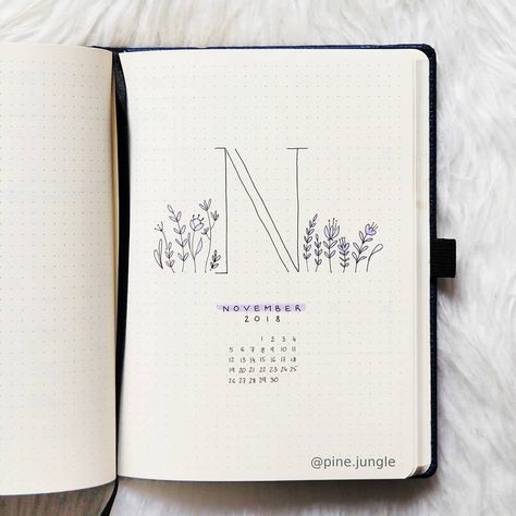 November is here ✨ My theme has nothing to do with fall. Well, November here is usually grey, foggy and has very little of the cute fall… Journal D'inspiration, Bullet Journal Minimalist, Minimalist Bullet Journal, Fall Yoga, Bullet Journal Month, Yoga Goals, Bullet Journal Cover Page, Creating A Bullet Journal, Bullet Journal Notes