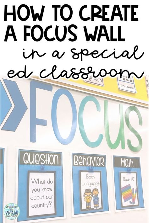 Are you looking for a quick and easy way to create a focus wall for your special education classroom?  Check out this system for displaying learning targets and objectives from Supports for Special Students. Special Ed Classroom, Ed Classroom, Behavior Cards, Life Skills Curriculum, Sped Classroom, Self Contained Classroom, Reading Curriculum, Learning Targets, Focus Wall