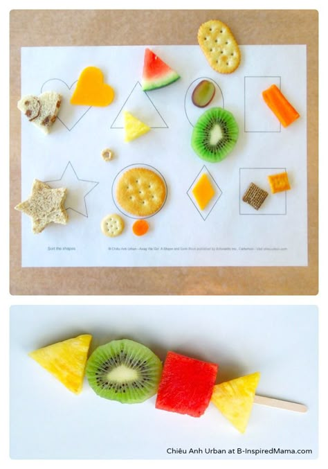 Do you ever let your kids play with thier food?  What about LEARN with it?!  -- Sorting Shapes with Food [From the Mamas] - #kids #preschool #funfood Preschool Food, Preschool Shapes, Feeding Therapy, Shape Sort, Preschool Snacks, Shapes Preschool, Food Activities, Food Play, Food Inspired