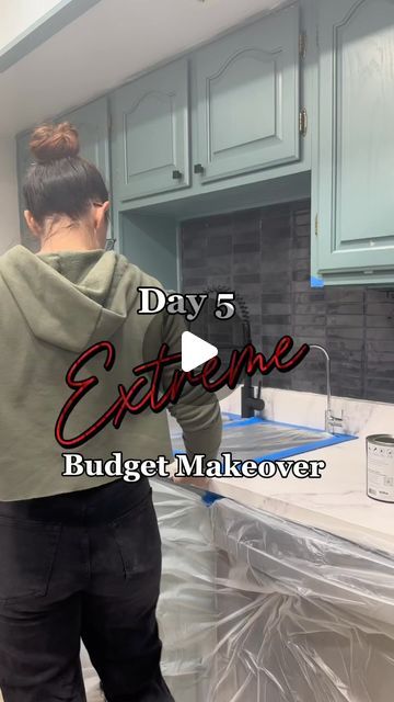 Stefanie Bloom on Instagram: "Welcome to Day 5 of #budgetfriendly #homemakeover #kitchen edition! In day 5 we get to see the $60 #contactpaper #countertops finished!!! 

The process: 
The contact paper is Decotalk (one of my favorites for counters). Yes it is #renterfriendly #diy but I am making it more permanent in here.

I cleaned the counters really good and then put on TWO coats of a water based polyurethane. A water based polyurethane will not damage the contact paper since the contact paper is waterproof. This is simply just an added layer of protection. It may not be necessary for you to do. It’s all about how hard you are on your countertops! This family needed this step. 

I have EVERYTHING I am using in this makeover in a list! Comment “makeover” and I’ll automatically DM you the Diy Contact Paper Countertops, Contact Paper Kitchen, Contact Paper Countertop, Remodel Mobile Home, Countertop Makeover, Builder Grade Kitchen, Paper Kitchen, Budget Makeover, Custom Range Hood