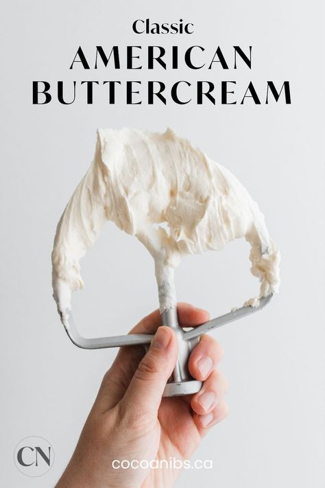 In search of a staple buttercream recipe? Look no further! This American buttercream recipe has only four ingredients and is easy to make. #buttercream #icing #icingrecipe #frosting #americanbuttercream #bakingrecipe Great American Cookie Icing Recipe, American Buttercream Frosting Recipe, American Buttercream Recipe, Cupcake Frosting Recipes, Learn Cake Decorating, Icing Buttercream, Cookie Icing Recipe, American Buttercream, Bento Cakes