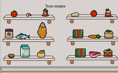 Recipes Toca Boca, Breakfast Toca Boca Recipes, Toca Boca Ice Cream, Toca World Food Recipes, Dessert Recipes Toca Boca, Toca Boca Drink Recipes, Recipes In Toca Boca, Resep Makanan Toca Boca, Toca Boca Crab Recipes