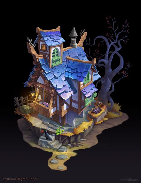 Witch's House, ZET (www.zet.productions) on ArtStation at https://www.artstation.com/artwork/rAaoEe Cardboard Art Sculpture, Witch's House, Creative Book Covers, Perspective Drawing Architecture, Environment Props, Vietnam Art, Anime Witch, Casual Art, Props Art