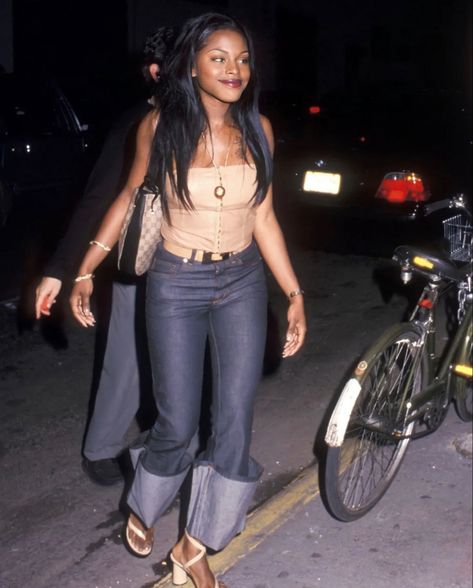 90s 2000s Fashion, Foxy Brown, 2000s Fashion Trends, 00s Fashion, Early 2000s Fashion, Outfit 90s, Brown Outfit, 2000s Fashion Outfits, Baby Phat