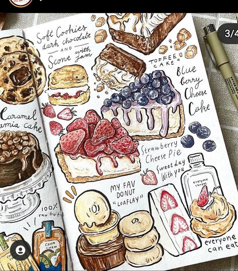 Christen Art, Cooking Illustration, Food Sketches, Food Journals, Quick Watercolor, Lamy Fountain Pen, First Then, Sketchbook Art Journal, Bullet Journal Design Ideas