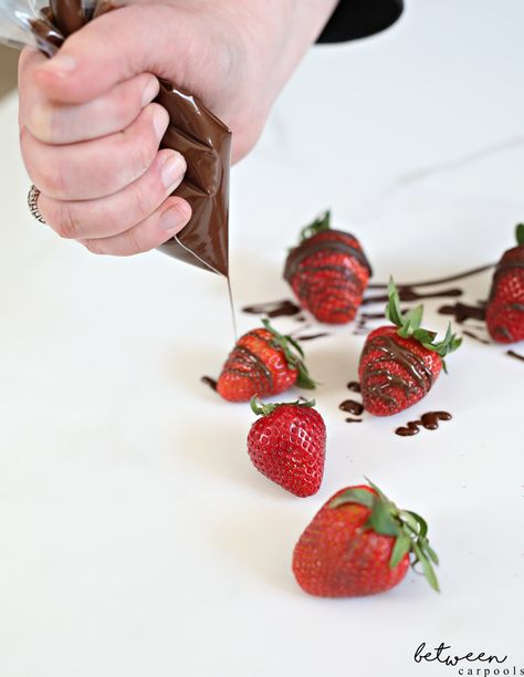 You'll Want To Drizzle Chocolate Over Everything! | Between Carpools Cookie Table, Chocolate Liquor, Easy Tricks, Chocolate Drizzle, Chocolate Strawberry, Chocolate Cheesecake, Chocolate Sauce, Chocolate Strawberries, Strawberry Cheesecake