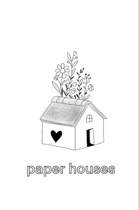 House Tatoos Ideas, Green House Tattoo, Happy Place Tattoo, House Tattoo Minimalist, Tiny House Tattoo, House Tattoo Simple, Little House Tattoo, Houses Tattoo, House Tattoo Ideas