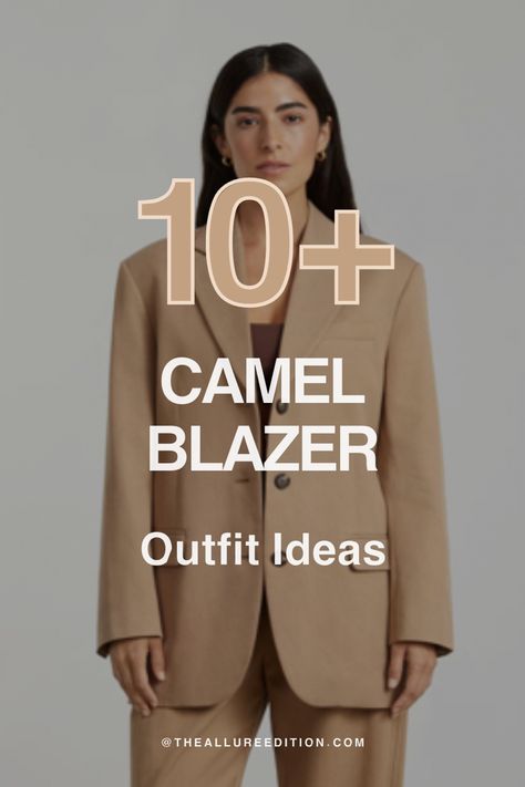 10 outfit ideas and ways to wear a camel blazer for all ocassions. Camel blazer outfit ideas. The Allure Edition. Tan Blazer Black Pants Outfit, Light Brown Blazer Outfits For Women, Tan Blazer Outfits Women Office Wear, Camel Blazer Outfits Women Office Wear, Caramel Blazer Outfit, Beige Blazer Outfits Women Classy, Blazer Beige Outfit Mujer, Light Brown Blazer Outfit, Brown Blazer Outfits For Women