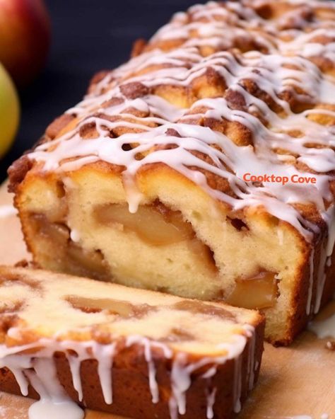 This is absolutely divine! I can still taste it in my mouth. This recipe is a keeper Recipes With Sliced Apples, Apple Spice Fritter Bread, Apple Pecan Dessert Recipes, Apple Recipe Ideas, Apple Fritter Loaf, Apple Fritter Loaf Cake, Amish Apple Fritter Bread, Apple Bread Recipe Moist, Apple Loaf Recipes